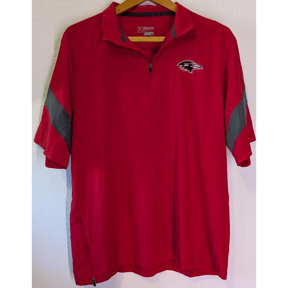Mizuno Men's shirt Size M Medium red short sleeve Outdoor Baseball (329)